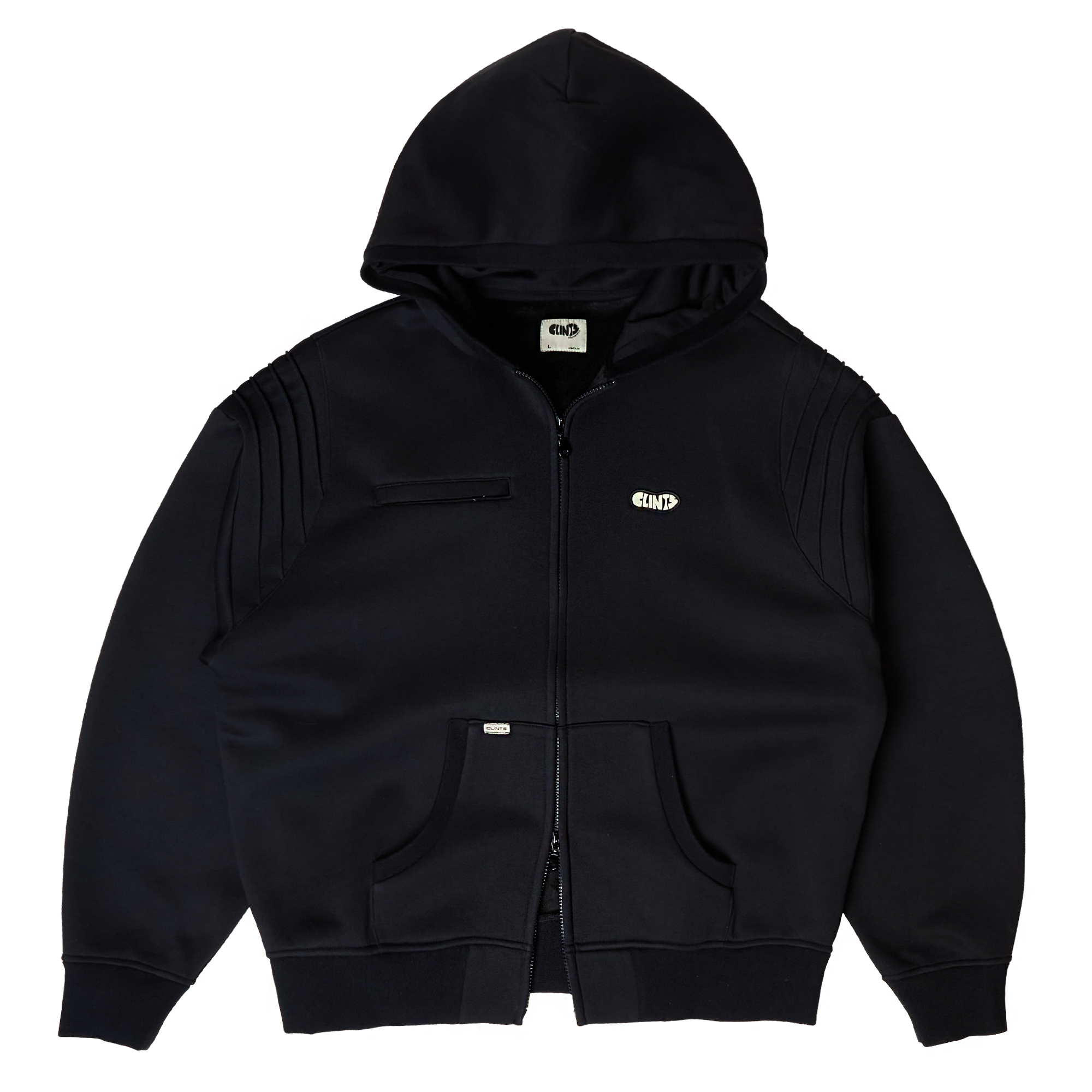 Pintuck Essential Hoodie - Black