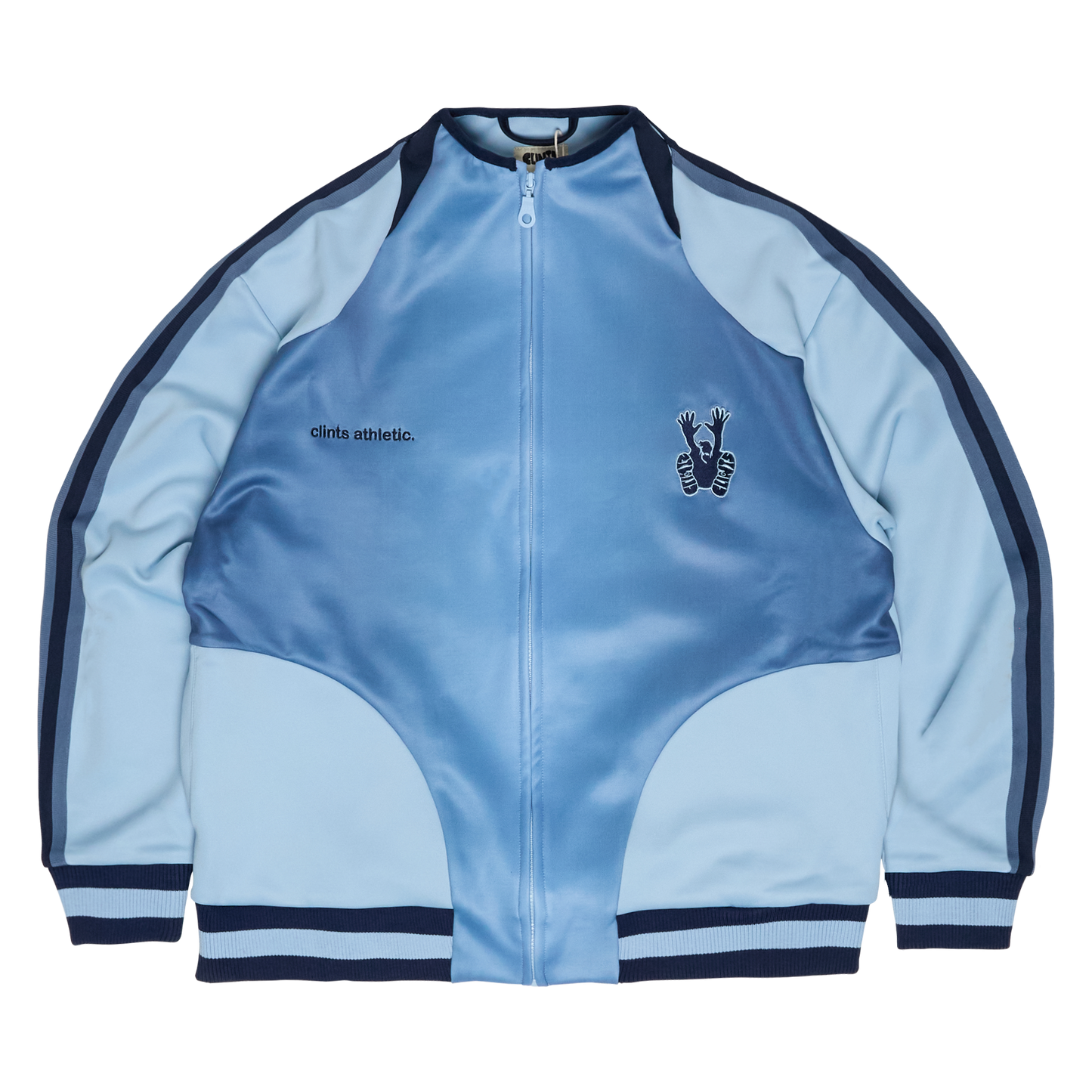Athletic Gradient Poly Track Jacket - Baby blue