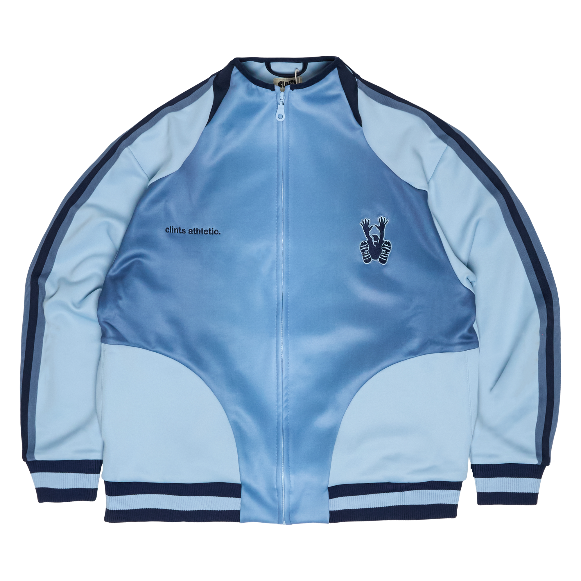 Athletic Gradient Poly Track Jacket - Baby blue