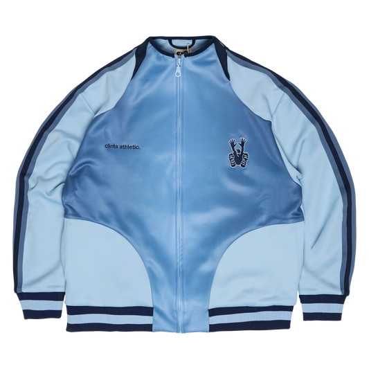 Athletic Gradient Poly Track Jacket - Baby blue