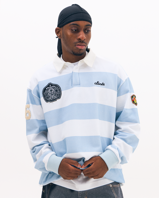 Rugby Polo - Blue/White