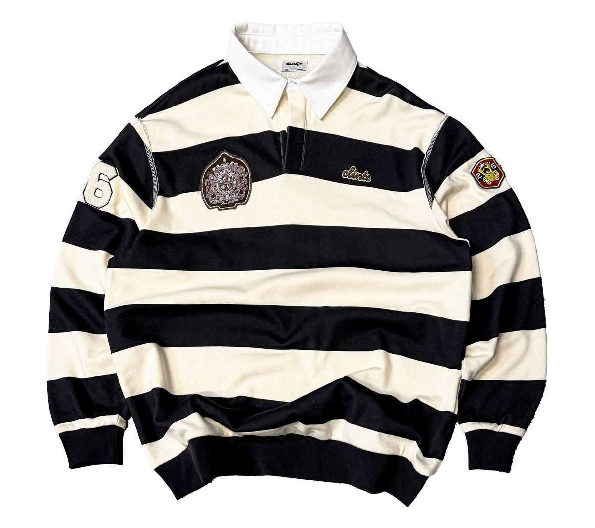 Stripe Polo - Beige Black
