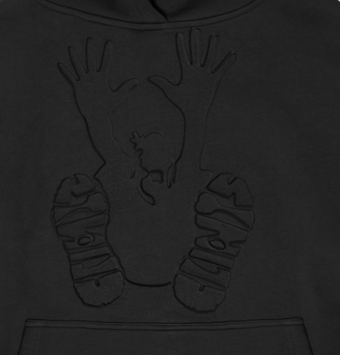 Embossed Stencil Hoodie - Black