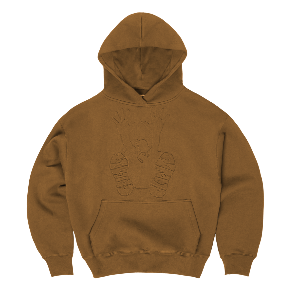 Embossed Stencil Hoodie - Brown