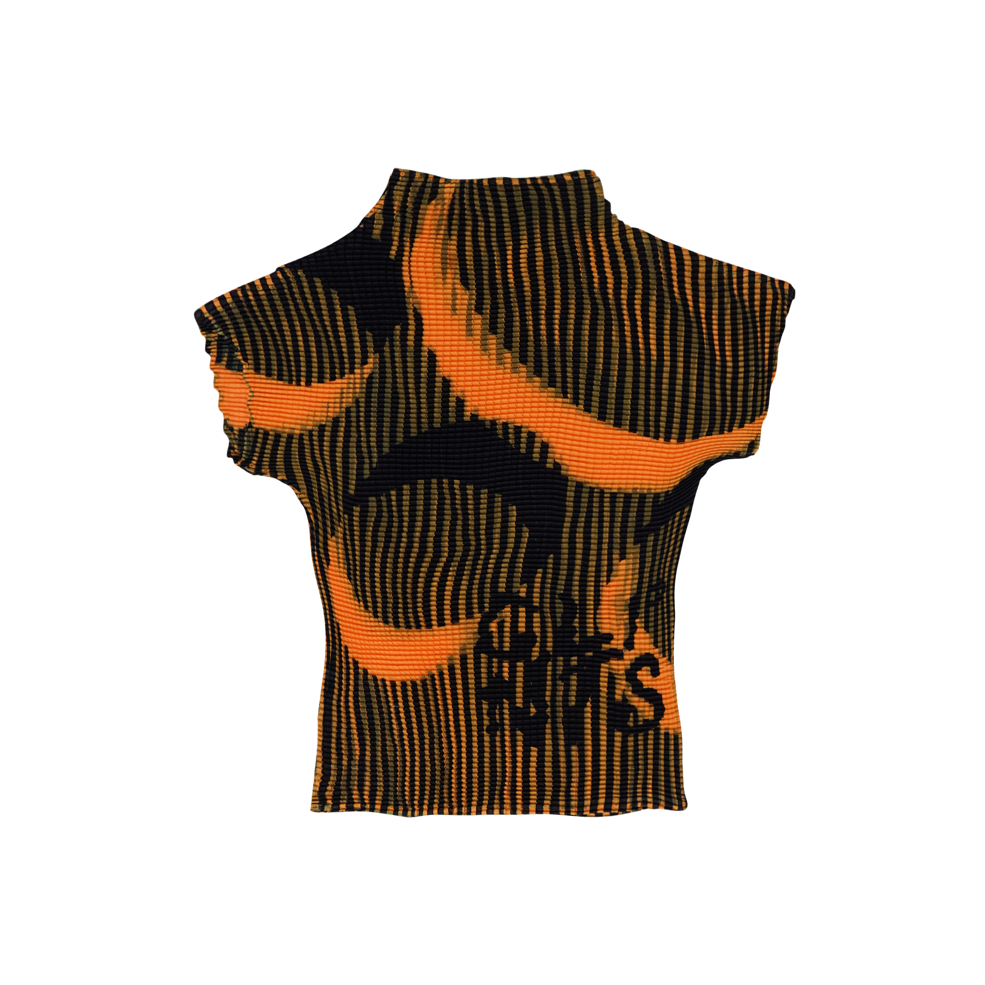 Pleated Crop Top - Orange