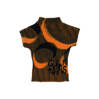 Pleated Crop Top - Orange