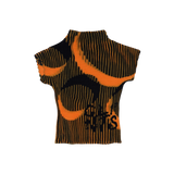 Pleated Crop Top - Orange