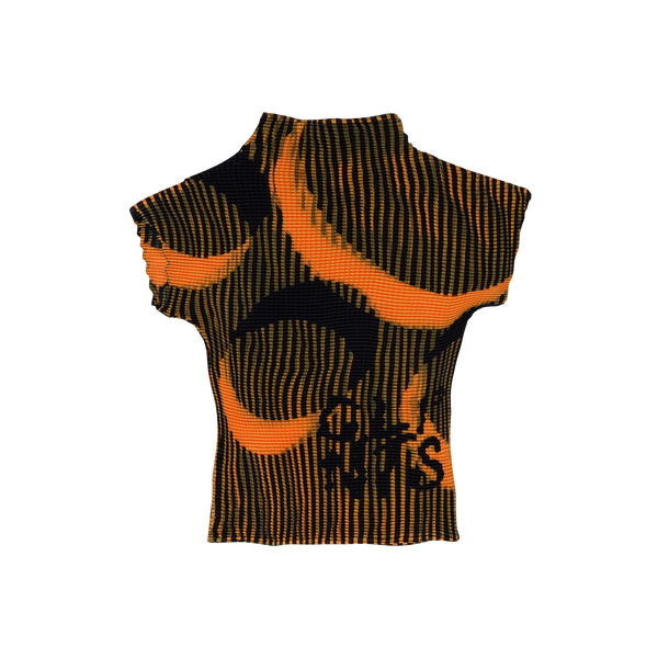 Pleated Crop Top - Orange