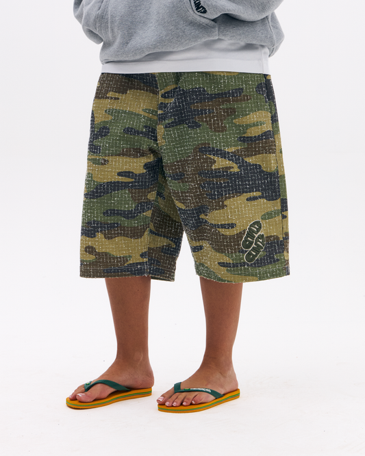 Needle Punch Camo Shorts