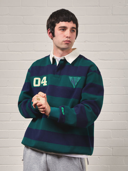 Rugby Polo - Green/Blue