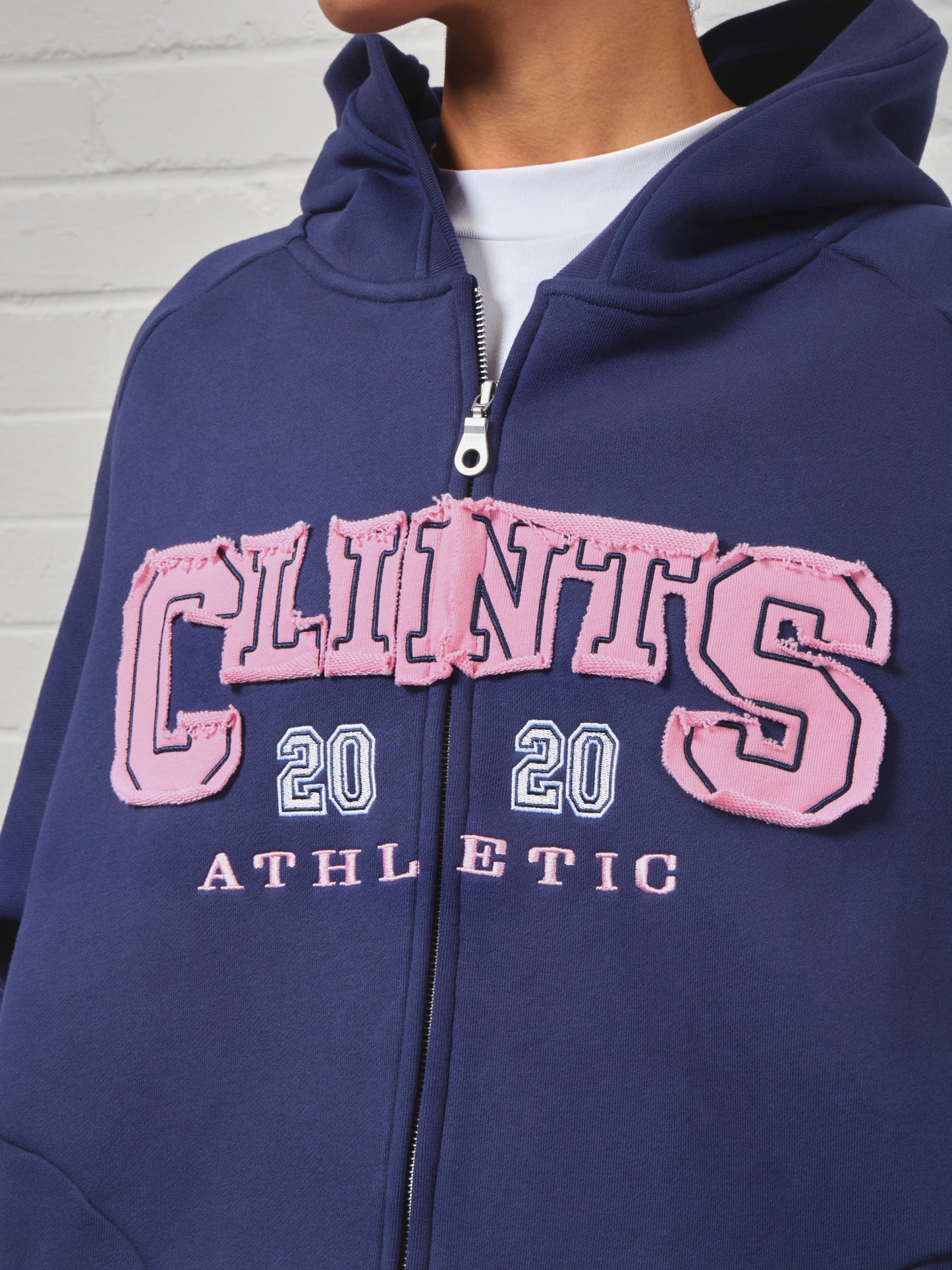 ⁠Heritage Cotton Hoodie - Navy/Pink