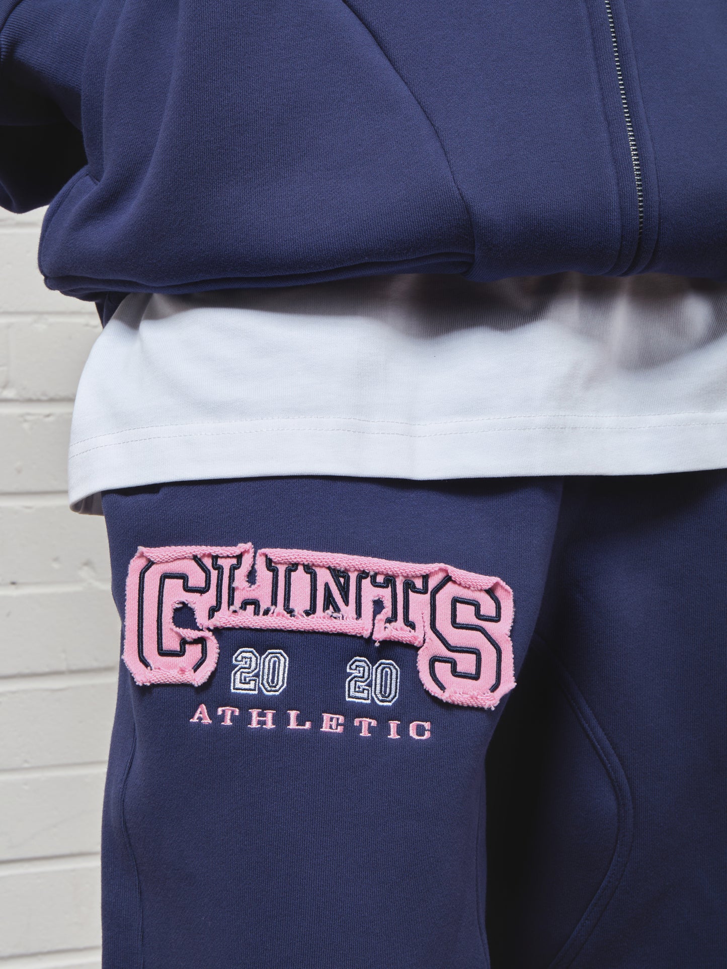 ⁠Heritage Cotton Pant - Navy/Pink