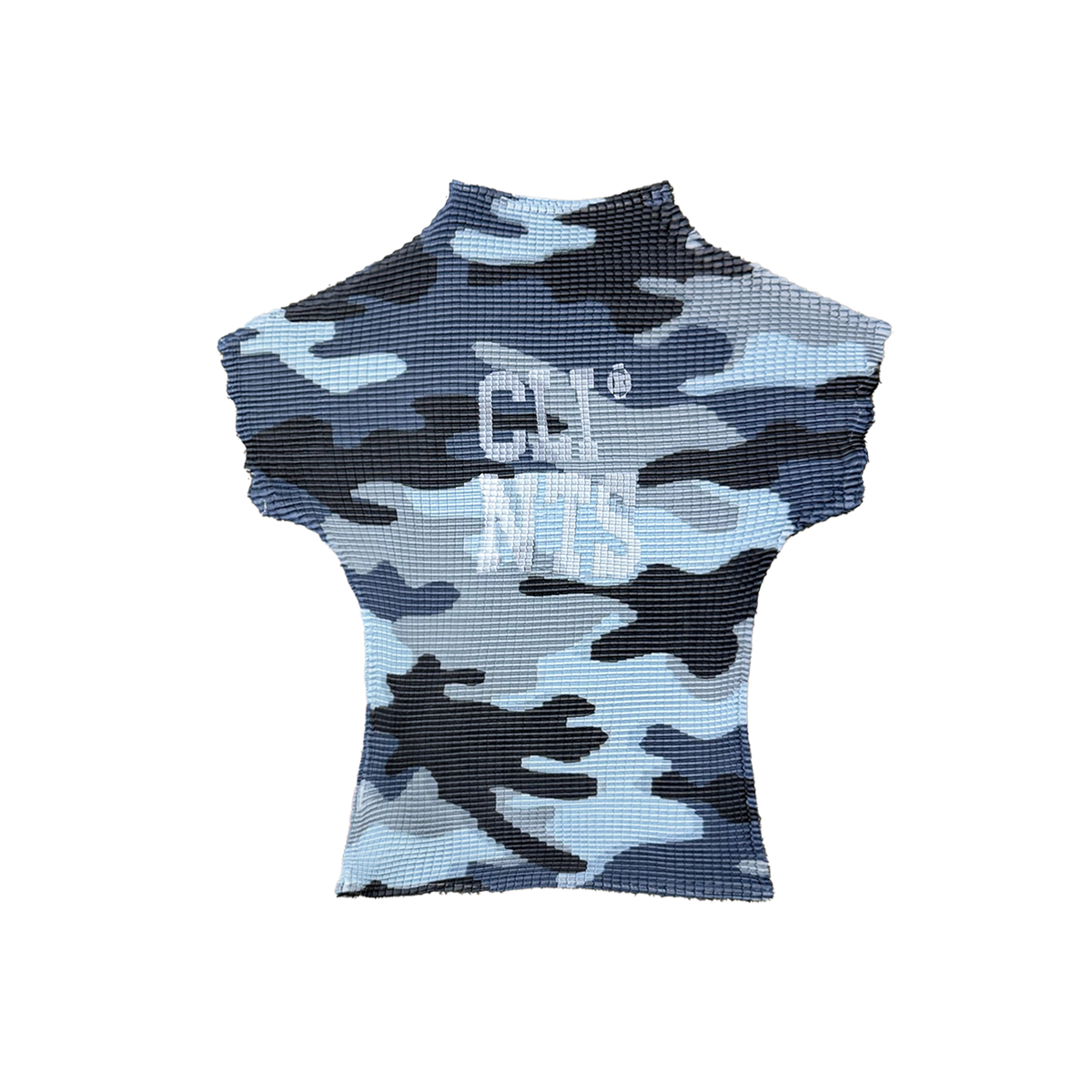 Pleated Camo Blue