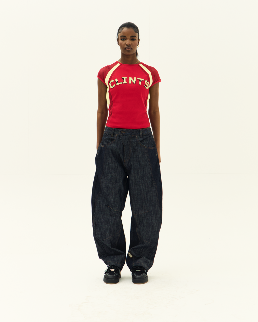 Mesh Contour Crop Top - Red