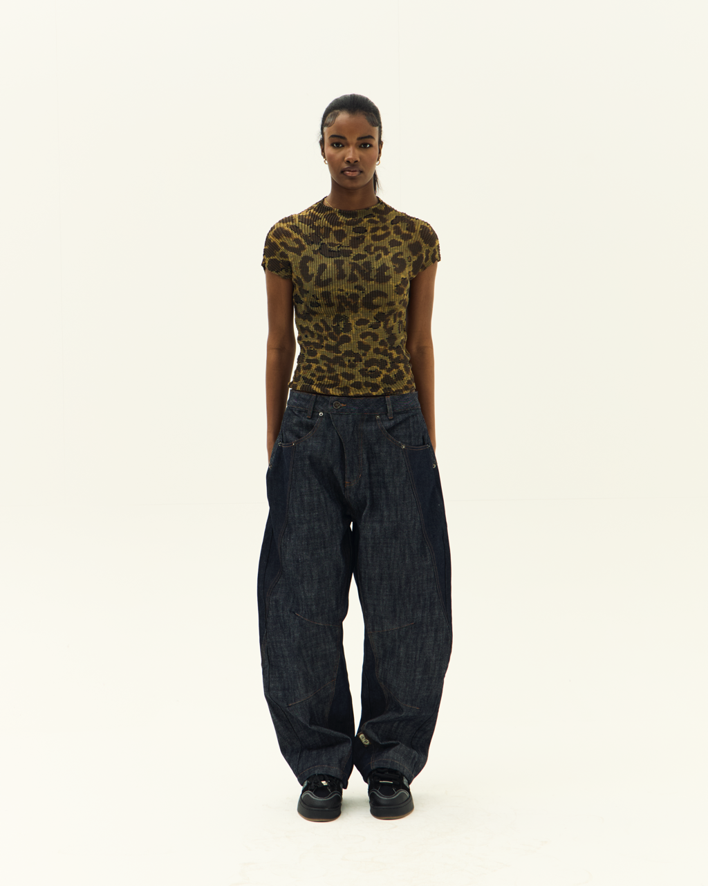 Pleated Crop Top - Leopard