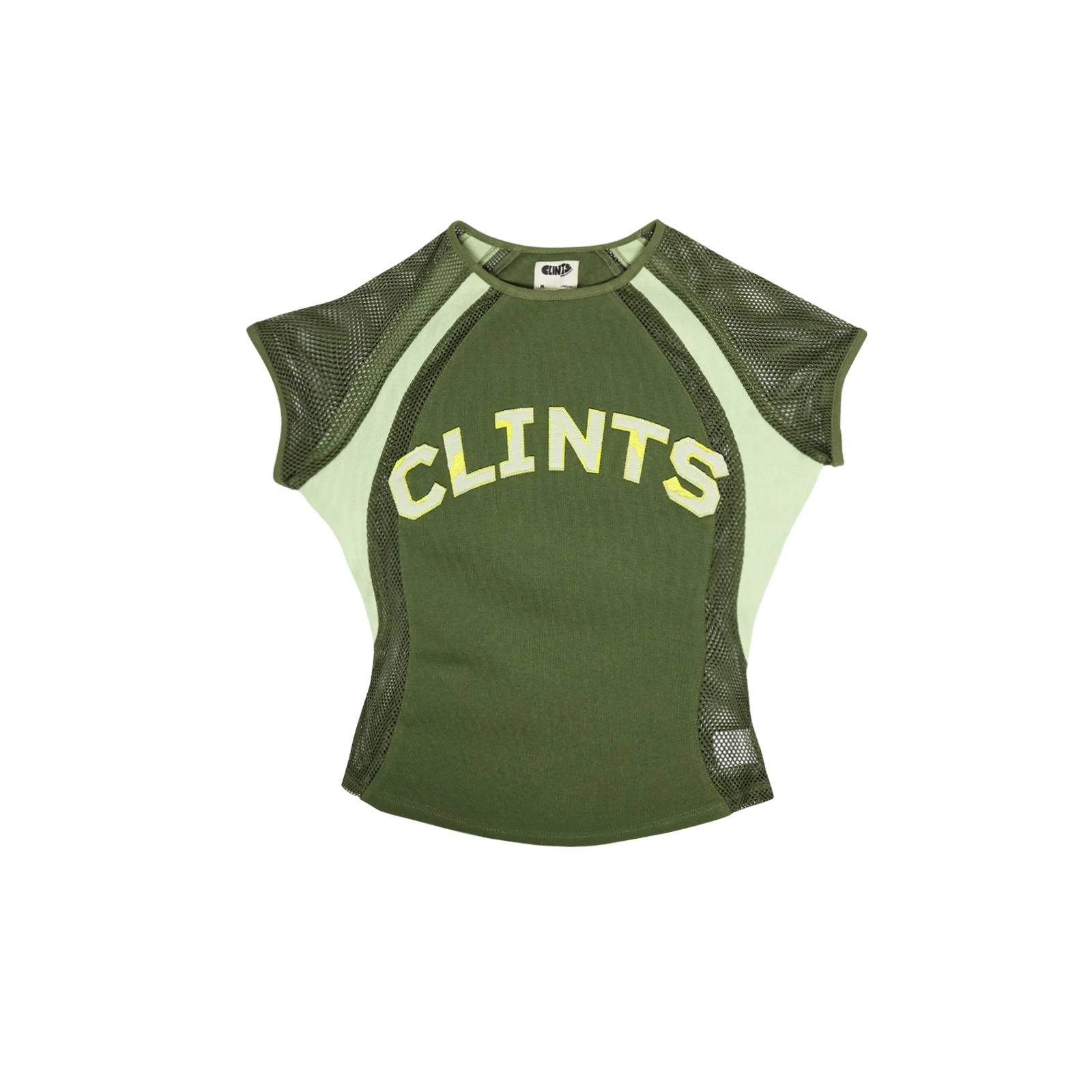 Mesh Contour Crop Top - Green