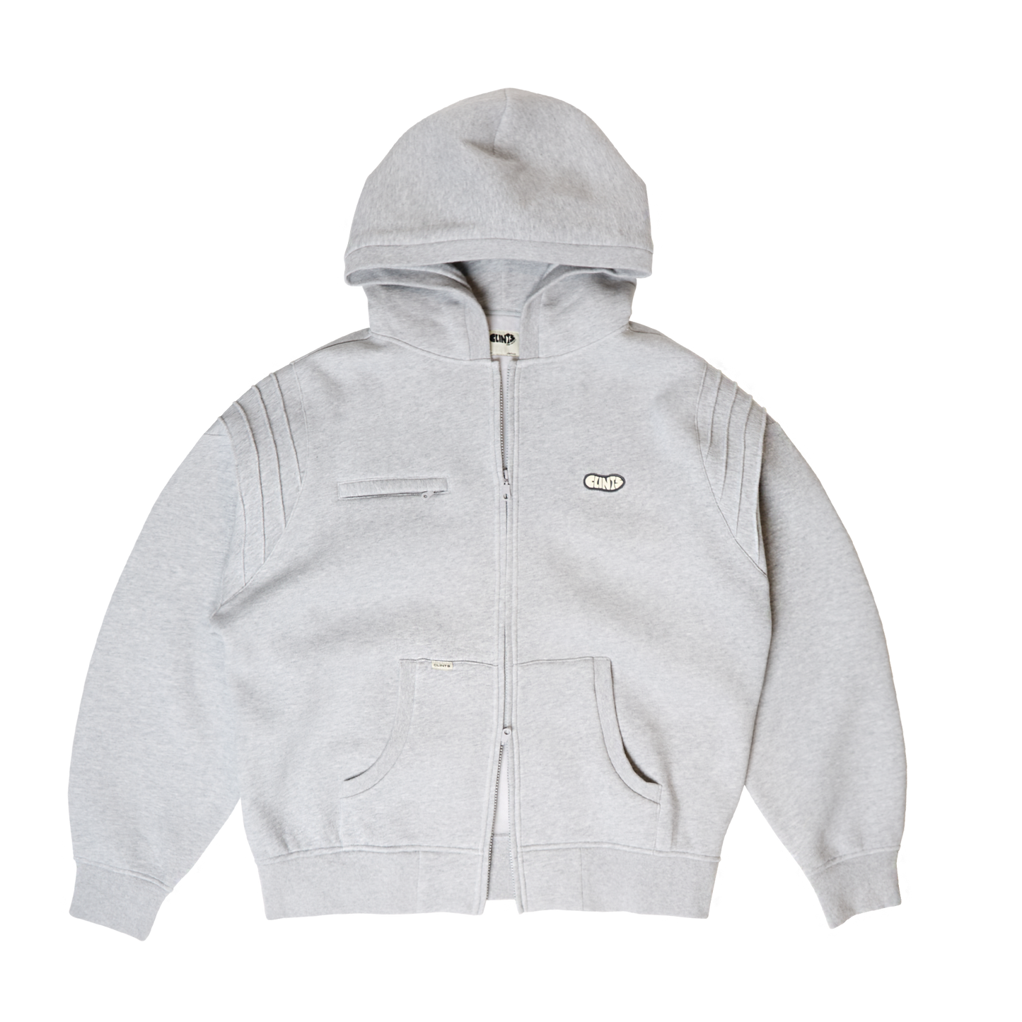 Pintuck Essential Hoodie - Grey