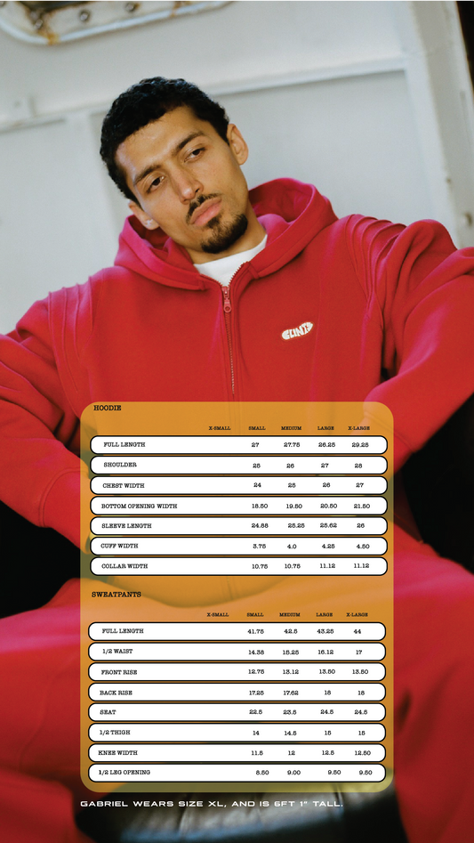 Pintuck Zip Hoodie - Red