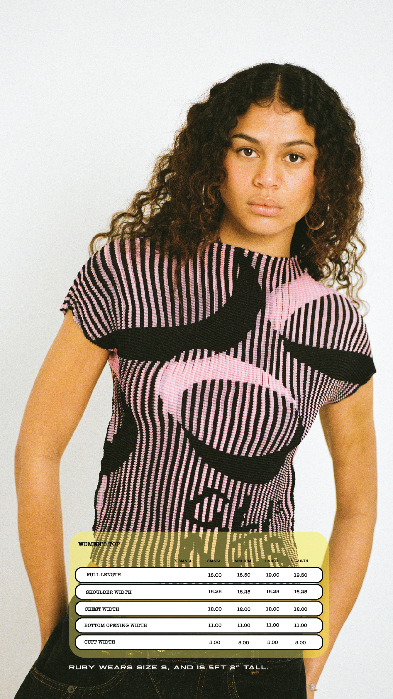 Pleated Top - Pink/Black