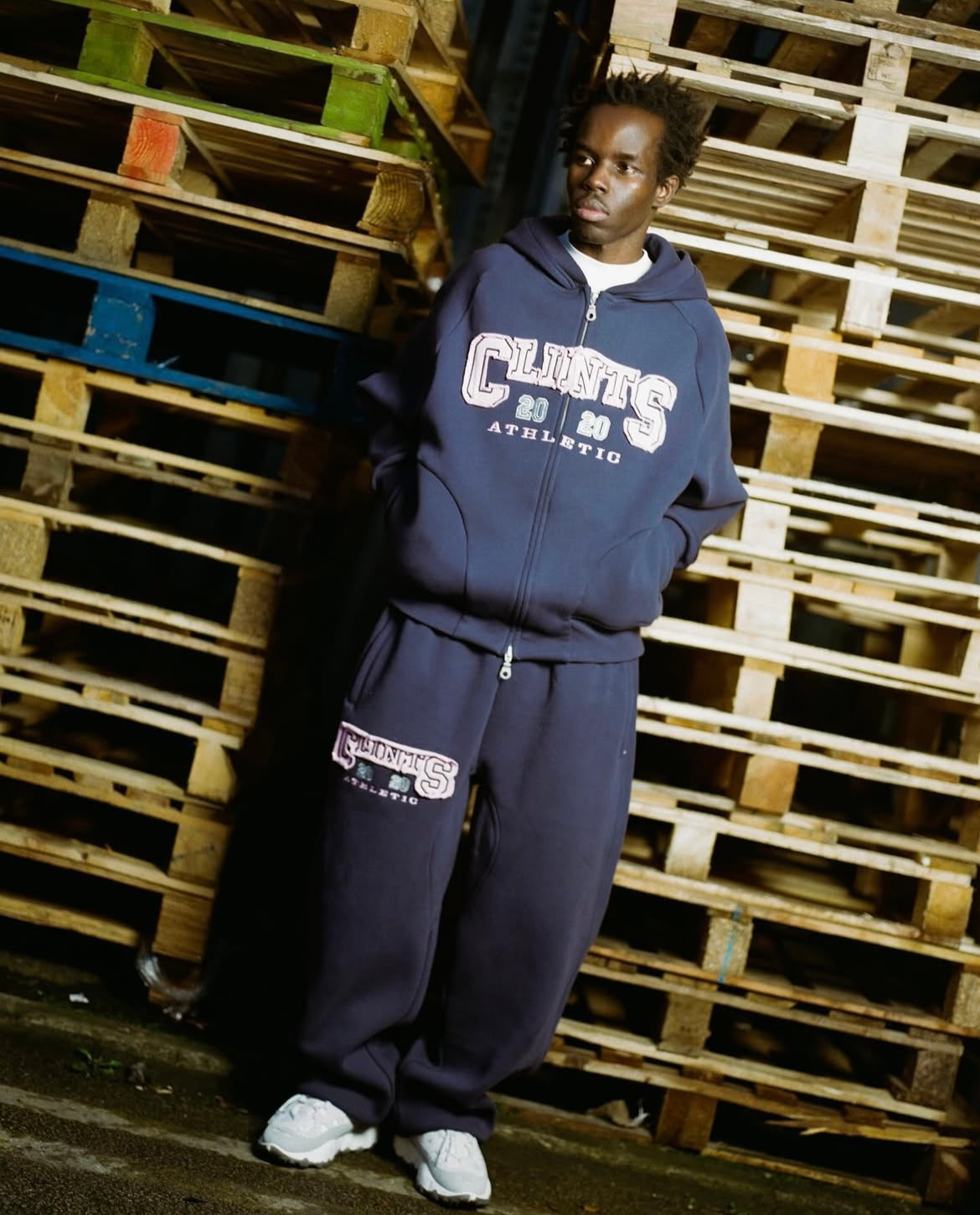 ⁠Heritage Cotton Pant - Navy/Pink