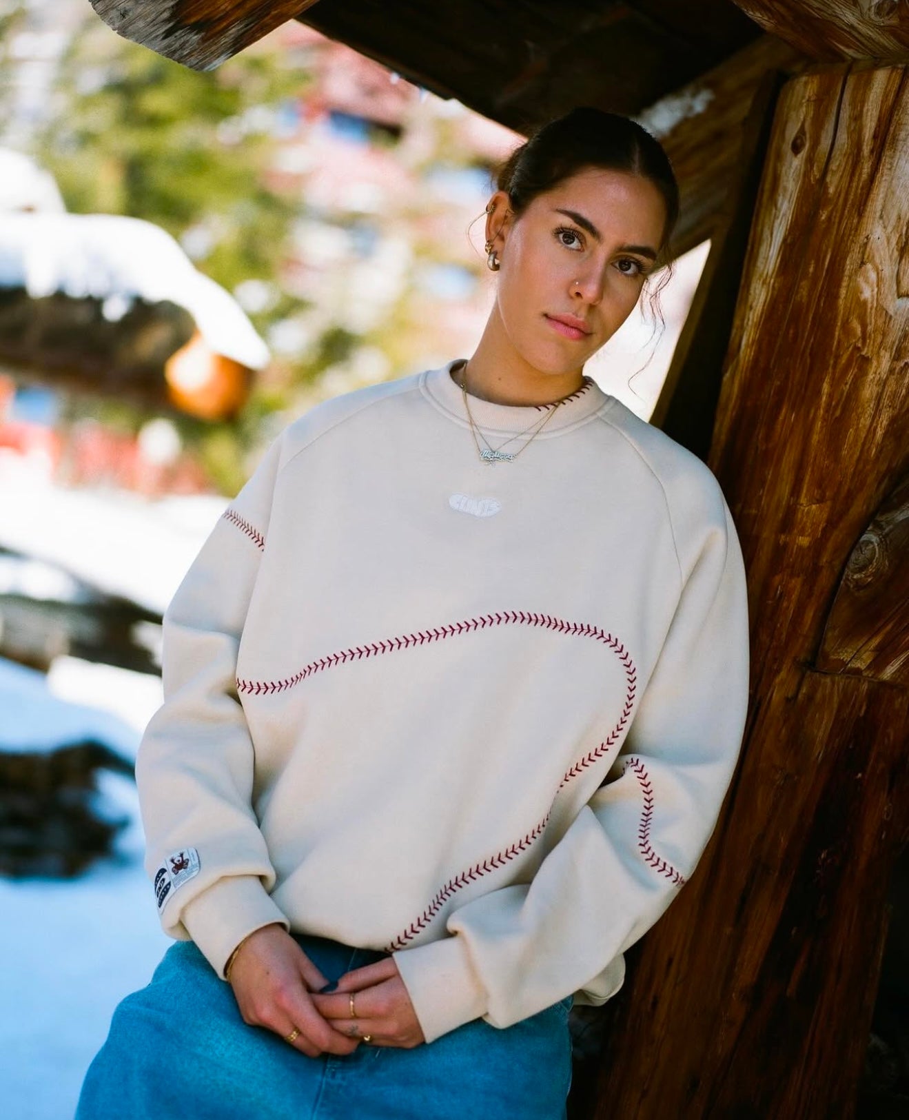 Baseball Sweatshirt - Beige