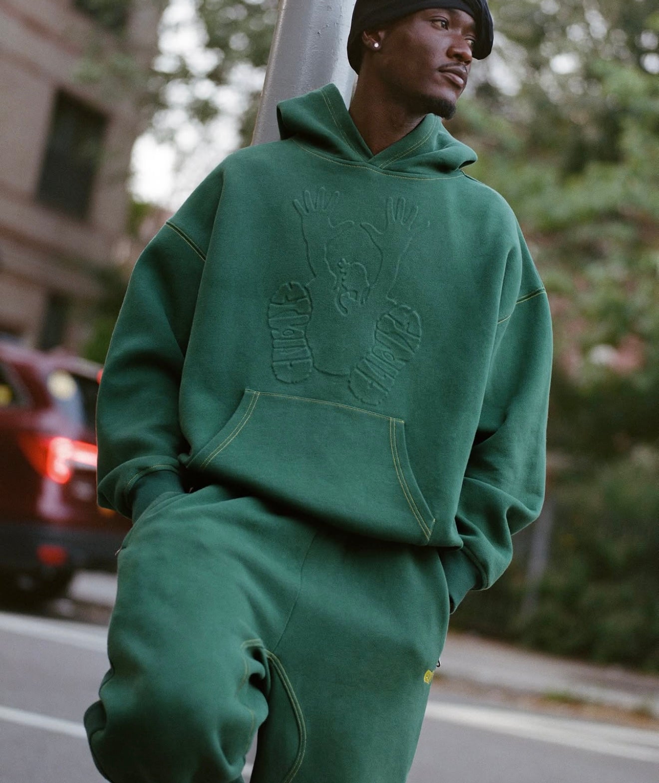 Ribbed Sweatpants  - Green