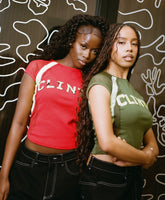 Mesh Contour Crop Top - Green