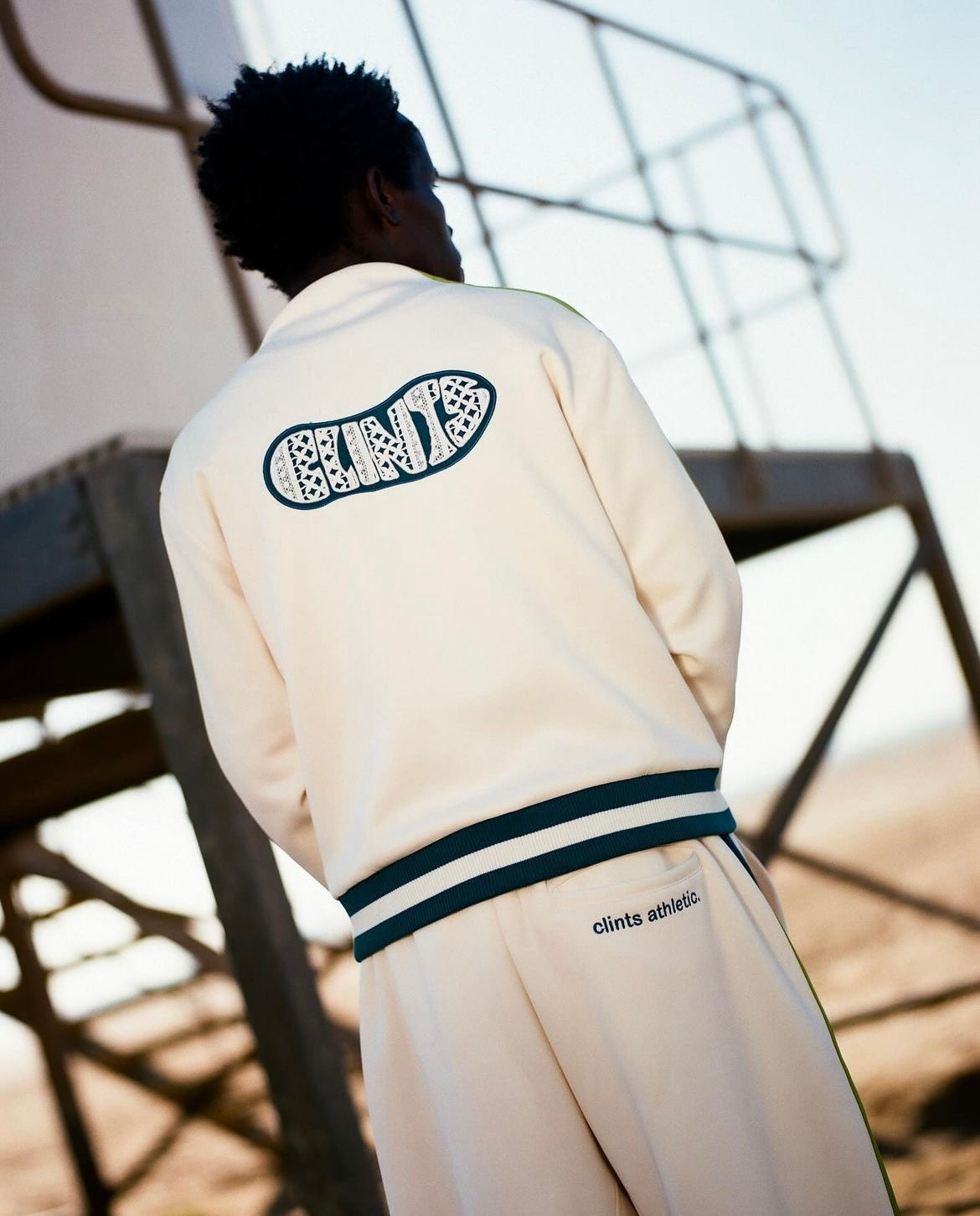 Athletic Track Jacket (Gradient Green/Ivory)