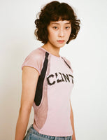 Mesh Contour Crop Top - Pink