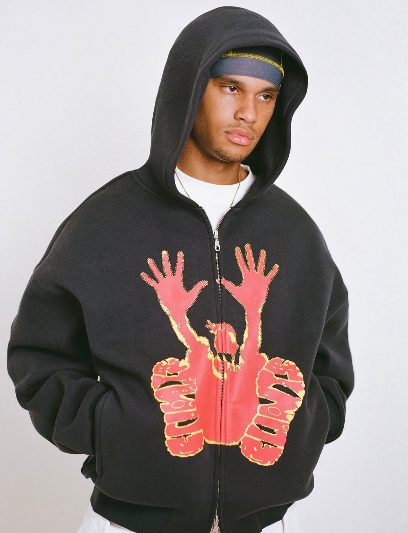 Stencil Hoodie - Navy/Red