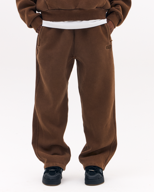 Patchwork Sweatpants - Brown