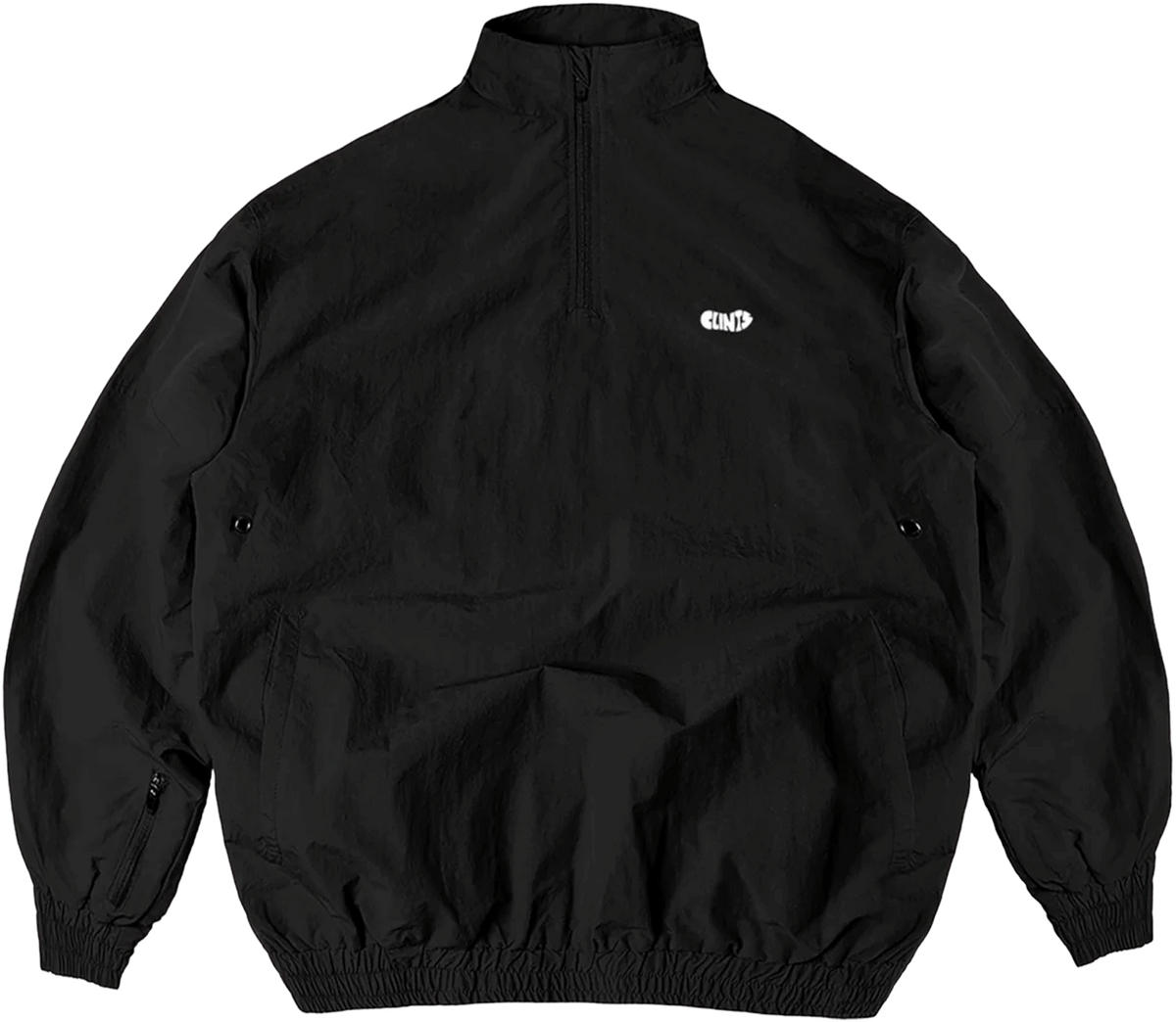 Black Shell Track Jacket - White Logo