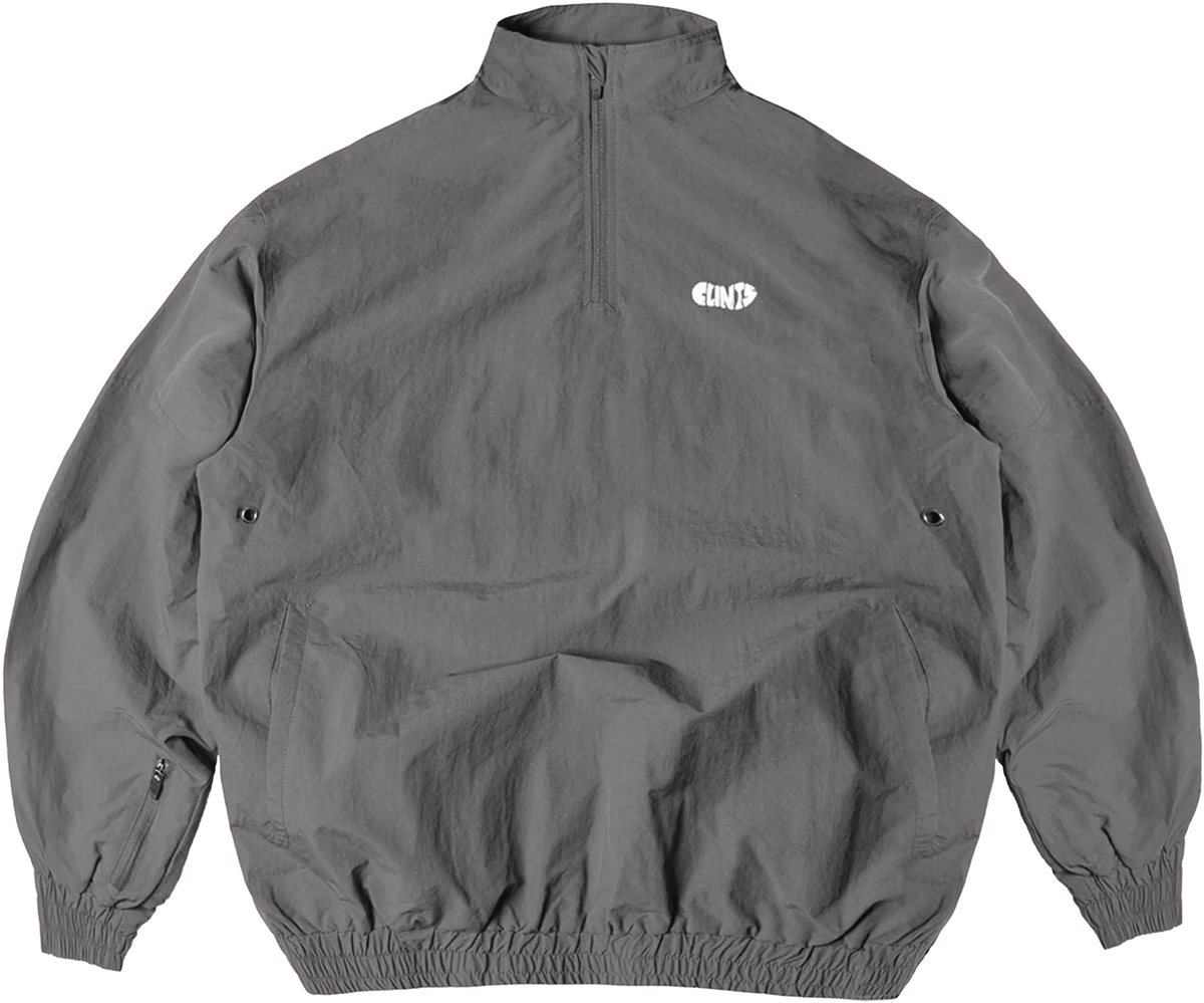 Grey Shell Track Jacket - White Logo