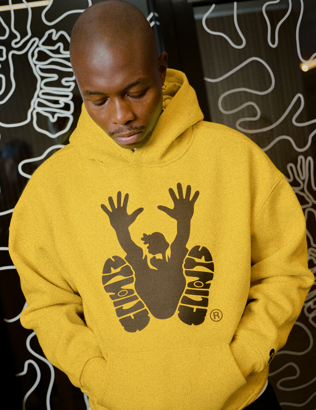 Stencil Hoodie  - Mustard
