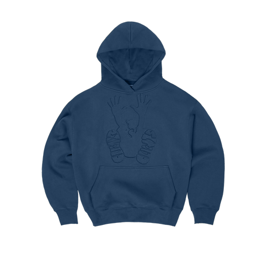 Embossed Stencil Hoodie - Navy