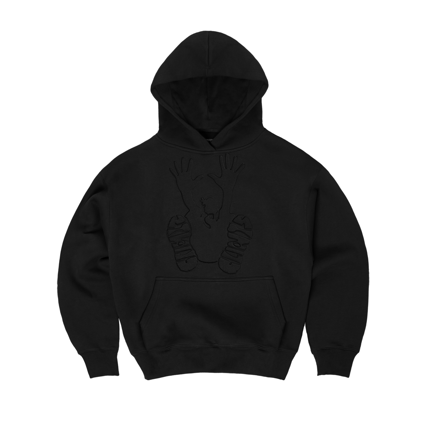 Embossed Stencil Hoodie - Black