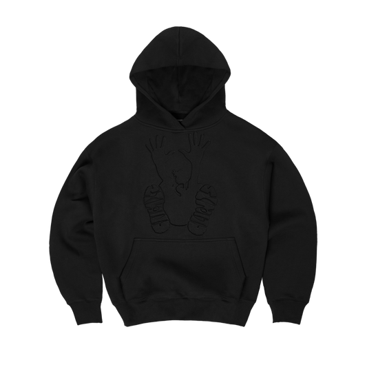 Embossed Stencil Hoodie - Black