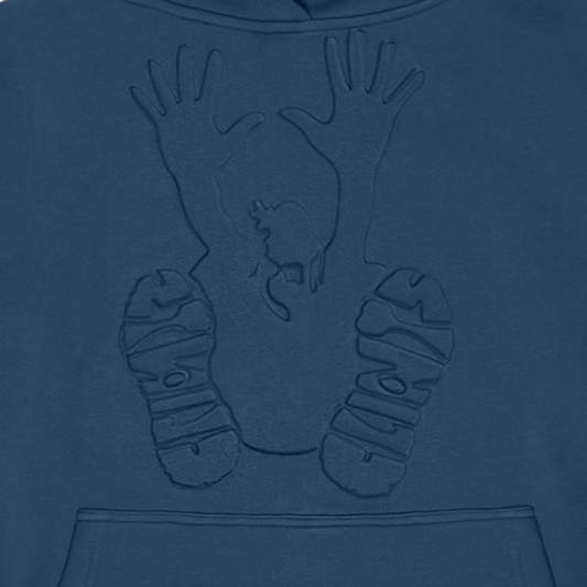 Embossed Stencil Hoodie - Navy