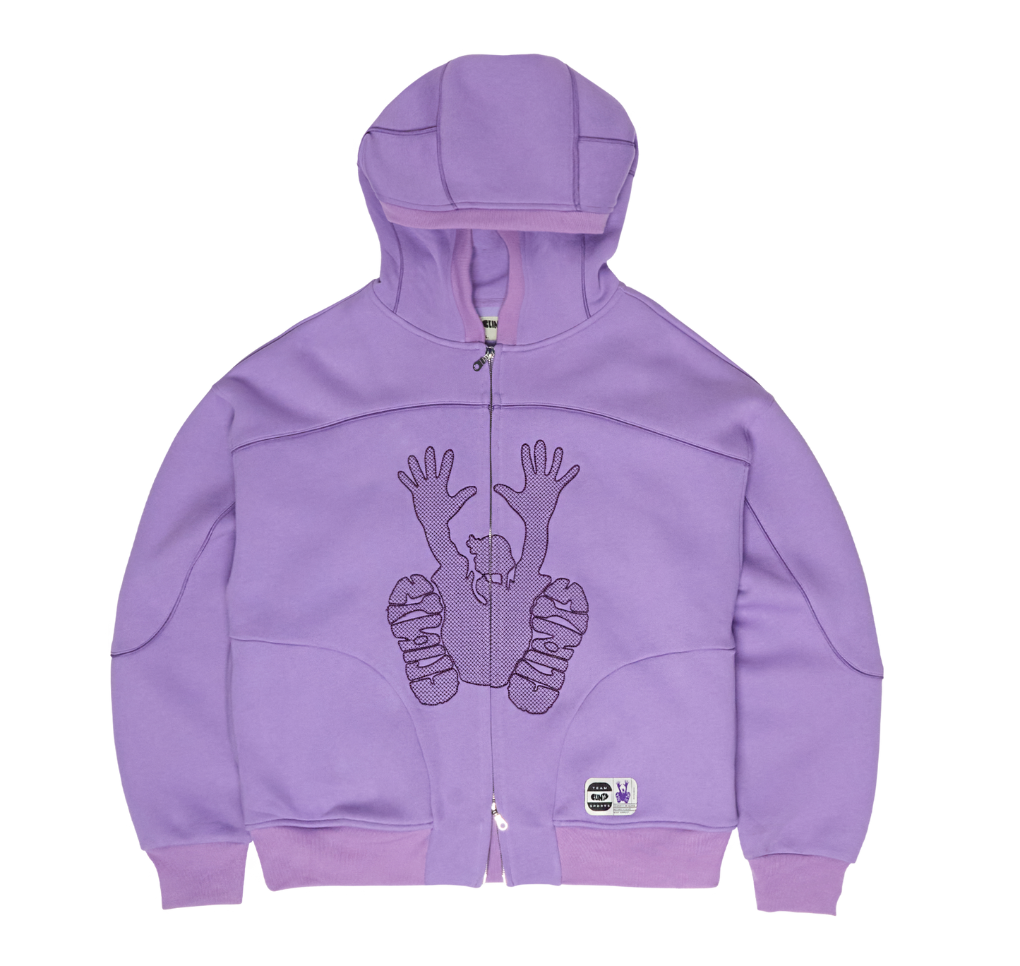 Contrast Stencil Hoodie - Purple