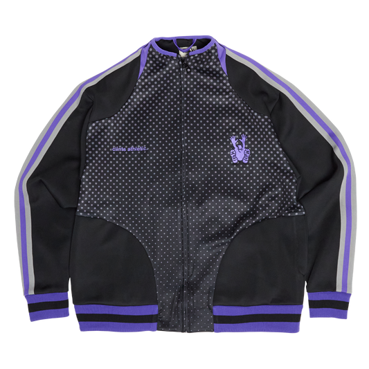 Athletic Dotted Poly Track Jacket - Black/Purple