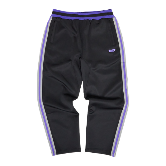 Athletic Dotted Poly Track Pant - Black/Purple