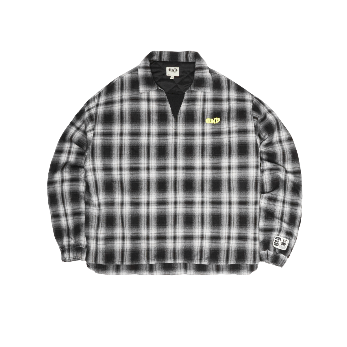 Plaid Quilted Shirt - Black/Grey