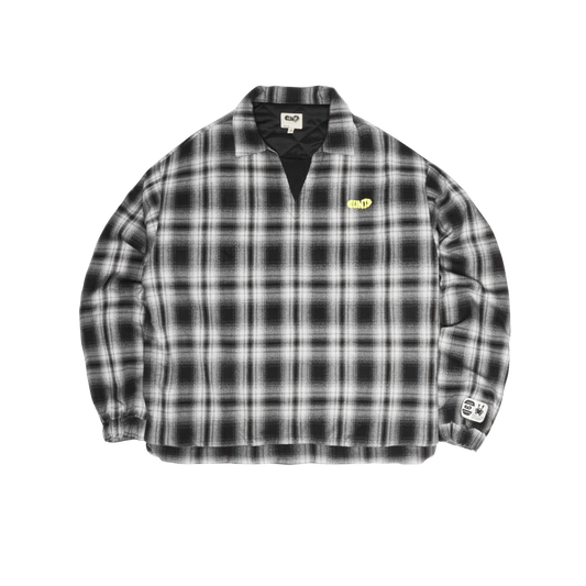 Plaid Quilted Shirt - Black/Grey