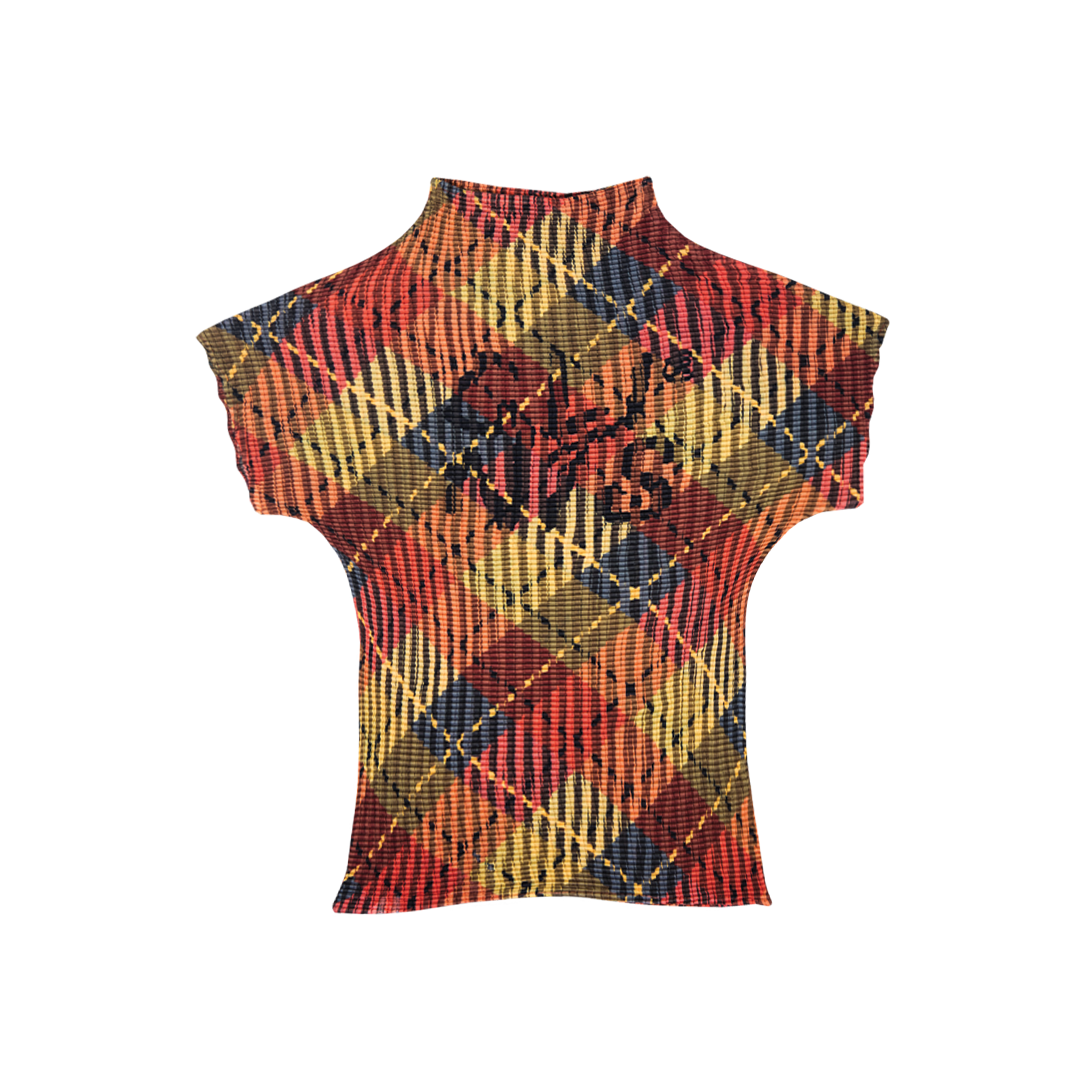 Tartan Pleated Crop Top