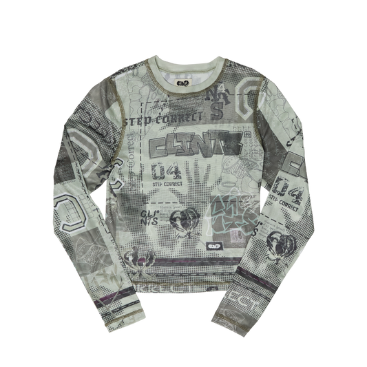 Tattoo Mesh LS - Khaki