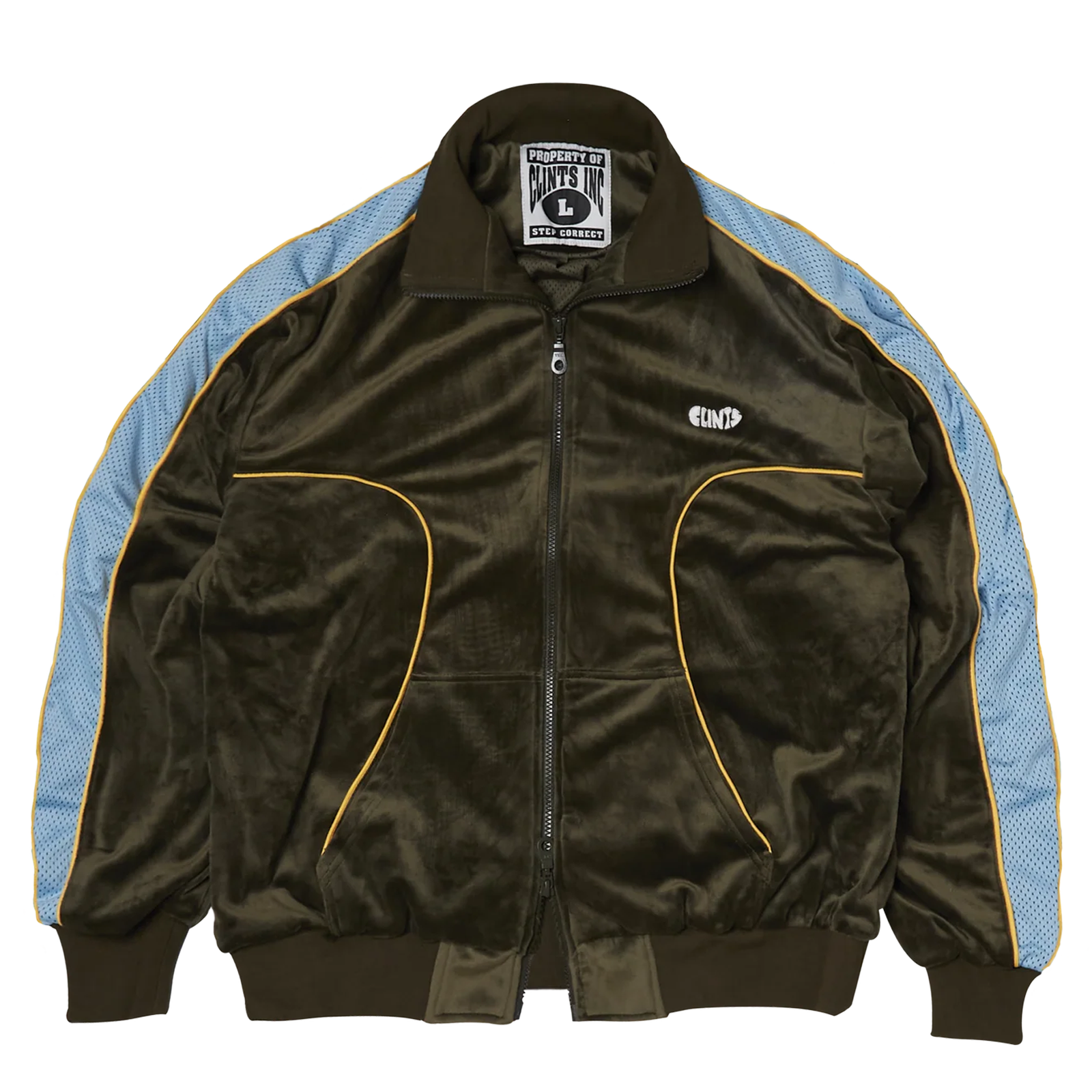 Velour Track Top - Green/Blue