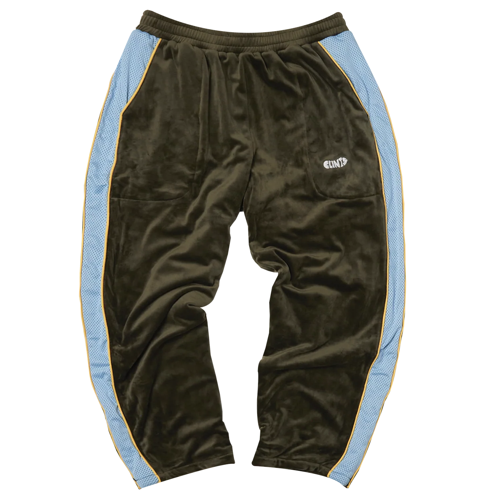Velour track pant - Green/Blue