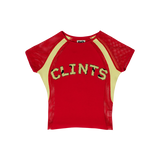 Mesh Contour Crop Top - Red
