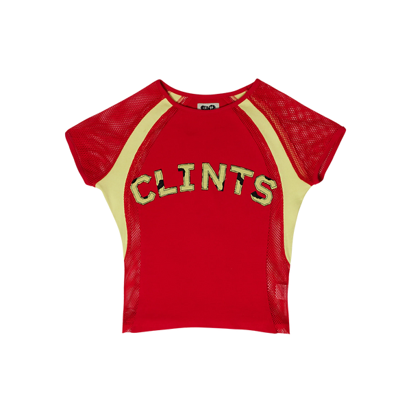 Mesh Contour Crop Top - Red