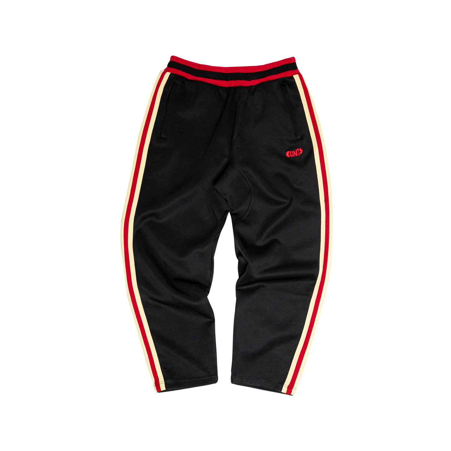 Athletic Gradient Poly Track Pant - Black/Red